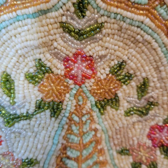 Vintage Beaded Floral Handbag Beautiful Colors, Pink, Green, Blue, and Gold - Picture 8 of 16